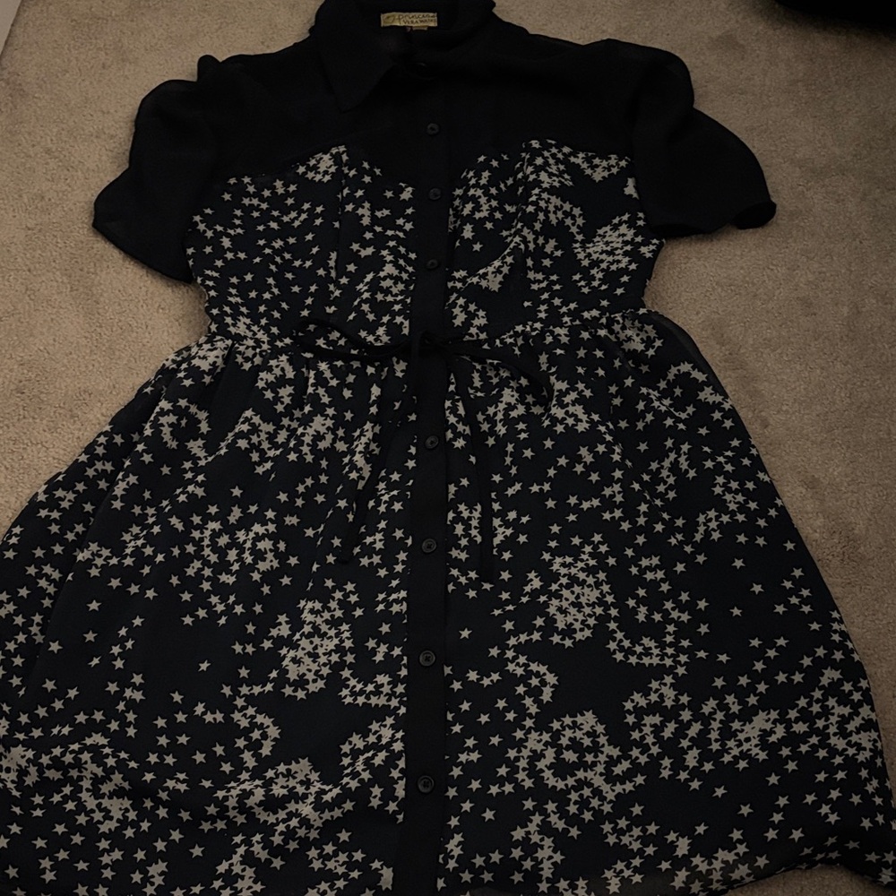 Princess Vera Wang Black and White Starry Midi Dress